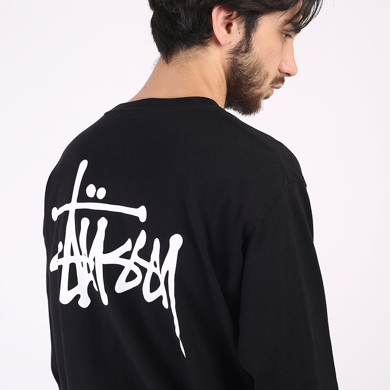   лонгслив Stussy Basic LS Tee 1994500-black - цена, описание, фото 5